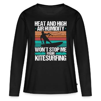 Kiteboarding Heat Funny Kiteboarder Kitesurfer - Frauen Premium Bio Langarmshirt - Schwarz - Vorne - Julia (174cm)