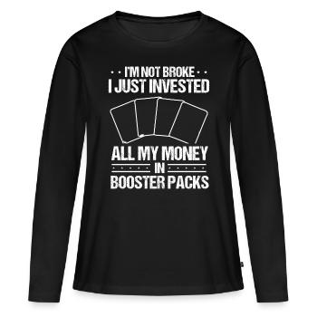Trading Card Collecting broke Money Card Game - Frauen Premium Bio Langarmshirt - Schwarz - Vorne - Julia (174cm)