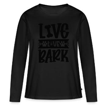 Vie Amour Aboiements - T-shirt manches longues Premium bio Femme - noir - Devant - Julia (174cm)