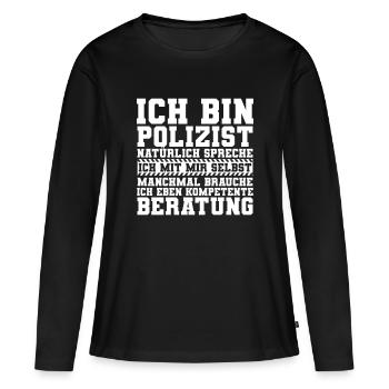 Ich Bin Polizist Polizei - Frauen Premium Bio Langarmshirt - Schwarz - Vorne - Julia (174cm)