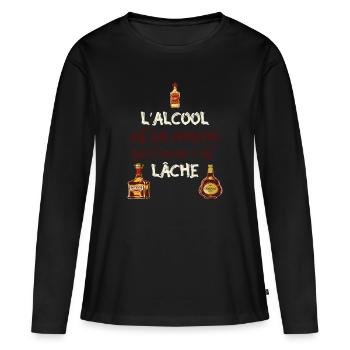 L'alcool est un ennemi - T-shirt manches longues Premium bio Femme - noir - Devant - Julia (174cm)