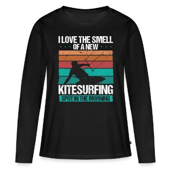 Kiteboarder Kitesurfing Spot Retro Kitesurf Kite - Women's Premium Organic Long Sleeve Shirt - black - Front - Julia (174cm)
