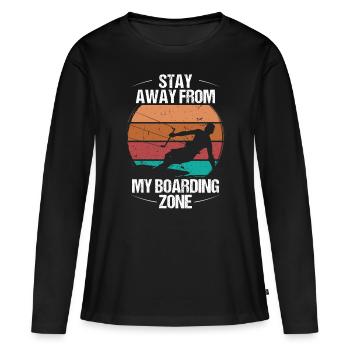 Kitesurfer Restez loin de ma zone d’embarquement - T-shirt manches longues Premium bio Femme - noir - Devant - Julia (174cm)