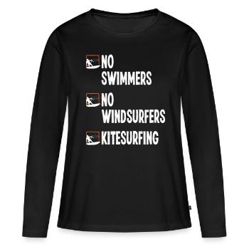Kitesurfer Humor Kiteboarder Wind Funny Kitesurf - Frauen Premium Bio Langarmshirt - Schwarz - Vorne - Julia (174cm)
