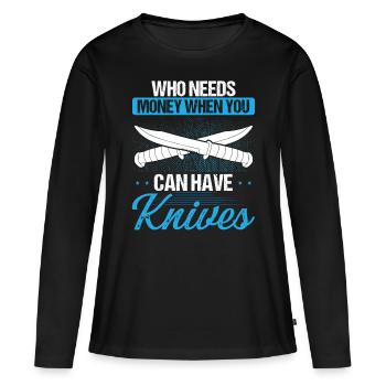 Knife Maker Humor Bladesmithing Blade Collector - Frauen Premium Bio Langarmshirt - Schwarz - Vorne - Julia (174cm)
