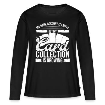 Collection de jeux de cartes à collectionner Compte bancaire Carte TCG - T-shirt manches longues Premium bio Femme - noir - Devant - Julia (174cm)