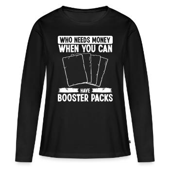 Collection de jeux de cartes à collectionner Qui a besoin d’argent TCG - T-shirt manches longues Premium bio Femme - noir - Devant - Julia (174cm)