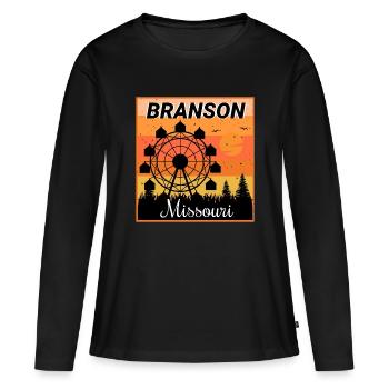 Branson Missouri Ferris Wheel Holiday Camping Hiking - Women's Premium Organic Long Sleeve Shirt - black - Front - Julia (174cm)
