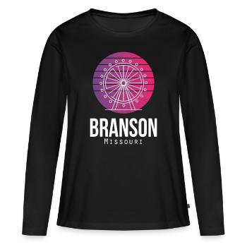 Branson Ferris Wheel Missouri Travel Hiking Camping - Women's Premium Organic Long Sleeve Shirt - black - Front - Julia (174cm)