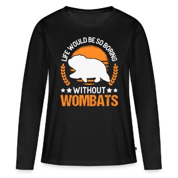 Wombat australien - T-shirt manches longues Premium bio Femme - noir - Devant - Julia (174cm)