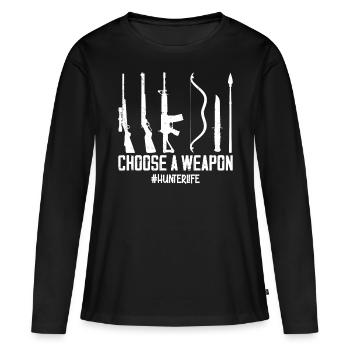 Chasseur de cerfs de Cerf De Cheer Choisissez un - T-shirt manches longues Premium bio Femme - noir - Devant - Julia (174cm)
