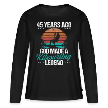 45 Birthday Kitesurf Legend Kiteboard 45 Year Old - Frauen Premium Bio Langarmshirt - Schwarz - Vorne - Julia (174cm)