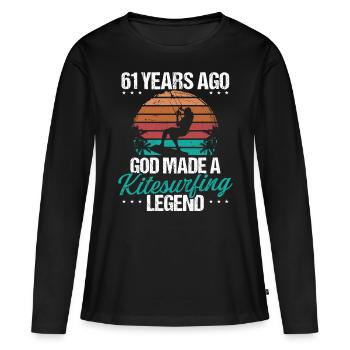 61 Birthday Kitesurf Legend Kiteboard 61 Year Old - Frauen Premium Bio Langarmshirt - Schwarz - Vorne - Julia (174cm)