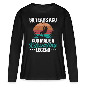 66 Birthday Kitesurf Legend Kiteboard 66 Year Old - Frauen Premium Bio Langarmshirt - Schwarz - Vorne - Julia (174cm)