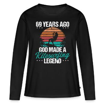 69 Birthday Kitesurf Legend Kiteboard 69 Year Old - Frauen Premium Bio Langarmshirt - Schwarz - Vorne - Julia (174cm)