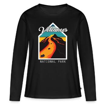 Vulkan Nationalpark Insel Hawaii Vulkan Souvenir - Frauen Premium Bio Langarmshirt - Schwarz - Vorne - Julia (174cm)