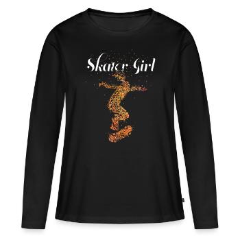 Skater Girl Skateboarder Skater Halfpipe Board - Women's Premium Organic Long Sleeve Shirt - black - Front - Julia (174cm)