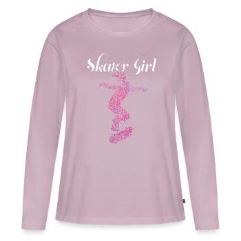 Skater Fille Skateboarder Skater Halfpipe - T-shirt manches longues Premium bio Femme - rose poudré - Devant - Julia (174cm)