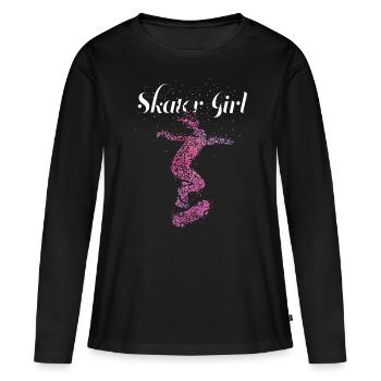 Skater Girl Skateboarderin Skaterin Halfpipe - Frauen Premium Bio Langarmshirt - Schwarz - Vorne - Julia (174cm)