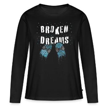 Broken Dreams Skater Skateboard Halfpipe Skatepark - Women's Premium Organic Long Sleeve Shirt - black - Front - Julia (174cm)