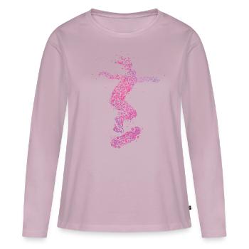 Skateboard Patinage Skater Skateboard Halfpipe - T-shirt manches longues Premium bio Femme - rose poudré - Devant - Julia (174cm)