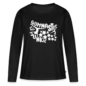 Gymnastic Junkie - Tumbling Proud Gymnast Gift - Frauen Premium Bio Langarmshirt - Schwarz - Vorne - Julia (174cm)