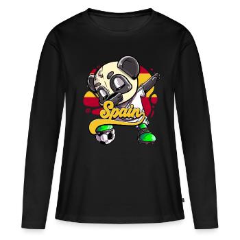 Spanien Fußball - Frauen Premium Bio Langarmshirt - Schwarz - Vorne - Julia (174cm)