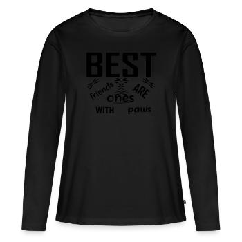 Beagle lèche tous les cambrioleurs - T-shirt manches longues Premium bio Femme - noir - Devant - Julia (174cm)