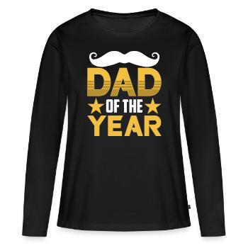 Père de l’année Papa Proverbes Fête des Pères Papa - T-shirt manches longues Premium bio Femme - noir - Devant - Julia (174cm)