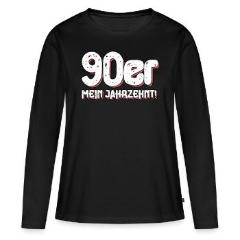 années quatre-vingt-dix - T-shirt manches longues Premium bio Femme - noir - Devant - Julia (174cm)