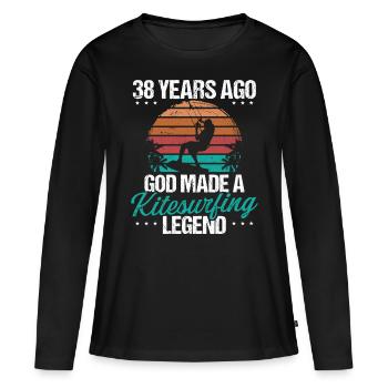 38 Birthday Kitesurf Legend Kiteboard 38 Year Old - Frauen Premium Bio Langarmshirt - Schwarz - Vorne - Julia (174cm)