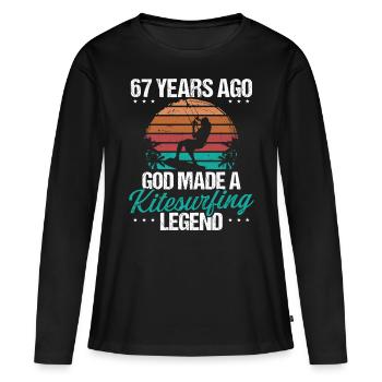 67 Birthday Kitesurf Legend Kiteboard 67 Year Old - Frauen Premium Bio Langarmshirt - Schwarz - Vorne - Julia (174cm)