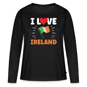J’adore l’Irlande Irish St. Patrick’s Day - T-shirt manches longues Premium bio Femme - noir - Devant - Julia (174cm)