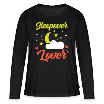 Amoureux de la nuit Hébergement Nuitée - T-shirt manches longues Premium bio Femme - noir - Devant - Julia (174cm)