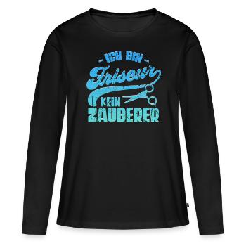 Je suis coiffeuse - T-shirt manches longues Premium bio Femme - noir - Devant - Julia (174cm)