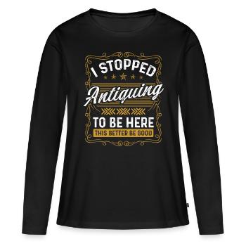 Antiquing Wax Treasure Hunting Antique - Frauen Premium Bio Langarmshirt - Schwarz - Vorne - Julia (174cm)
