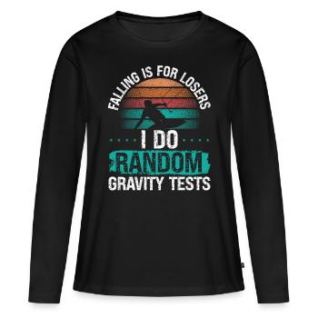 Kiteboarder Random Gravity Test Chute Kite - T-shirt manches longues Premium bio Femme - noir - Devant - Julia (174cm)