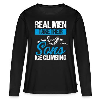 Ice Climber Real Men take their Sons Ice - Frauen Premium Bio Langarmshirt - Schwarz - Vorne - Julia (174cm)