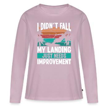 Kiteboarder Landings need Improvement Kite - Women's Premium Organic Long Sleeve Shirt - dusky pink - Front - Julia (174cm)