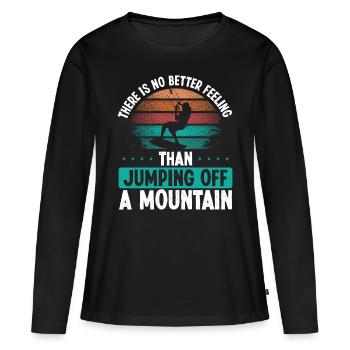 Kiteboarder Jumping off a Mountain Vintage Kite - Frauen Premium Bio Langarmshirt - Schwarz - Vorne - Julia (174cm)