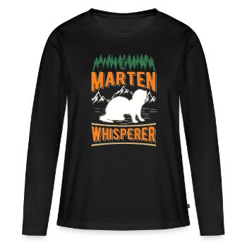 Martre Murmure Arbre Martre - T-shirt manches longues Premium bio Femme - noir - Devant - Julia (174cm)
