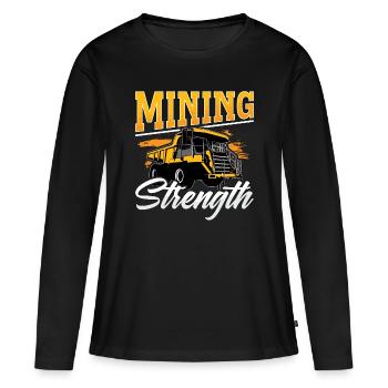 Mining Trucker Mining Strength Coal Mine Truck - Women's Premium Organic Long Sleeve Shirt - black - Front - Julia (174cm)