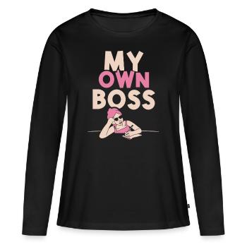 My Own Boss Self-Employed Freelancer - Women's Premium Organic Long Sleeve Shirt - black - Front - Julia (174cm)