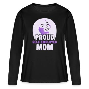Proud Self-employed mother Self-employed - Women's Premium Organic Long Sleeve Shirt - black - Front - Julia (174cm)