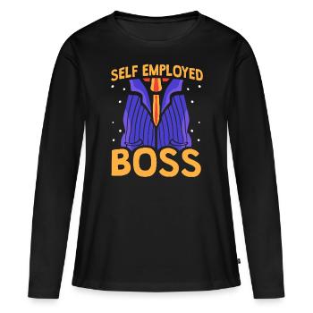 Self-employed boss Freelancer Self-employed - Women's Premium Organic Long Sleeve Shirt - black - Front - Julia (174cm)