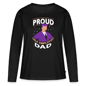 Proud Self-employed father Self-employed - Women's Premium Organic Long Sleeve Shirt - black - Front - Julia (174cm)