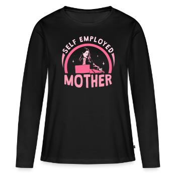 Self-employed mother Self-employed freelancer - Women's Premium Organic Long Sleeve Shirt - black - Front - Julia (174cm)