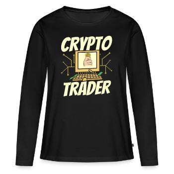 Crypto Trader Trading Crypto Trade Trader - T-shirt manches longues Premium bio Femme - noir - Devant - Julia (174cm)