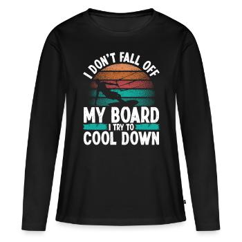 I don't fall down Funny Kiteboarder Vintage KiteI d - Women's Premium Organic Long Sleeve Shirt - black - Front - Julia (174cm)