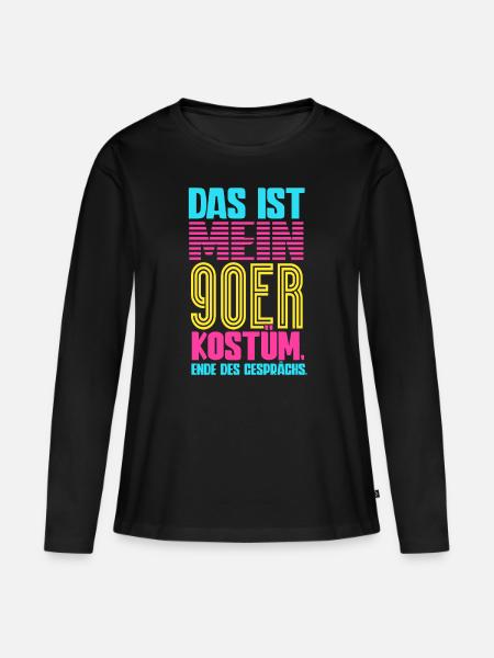 Das Ist Mein 90er Kostüm 90er Jahre - Frauen Premium Bio Langarmshirt - Schwarz